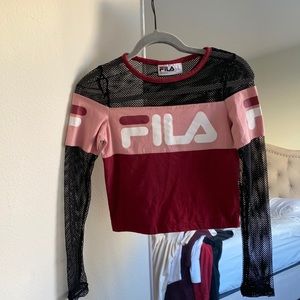 FILA women’s pink and black long sleeve shirt
